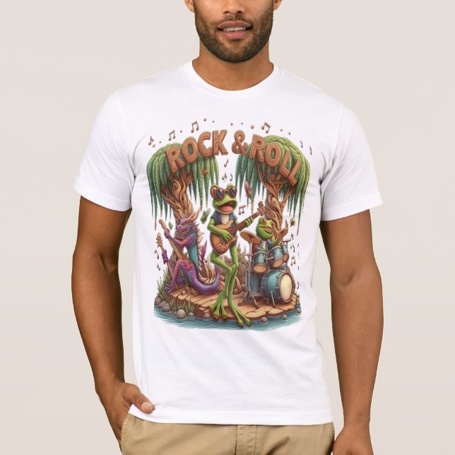 Froschfrösche formen Fantastische Froggy Band T-Shirt (Vorderseite)