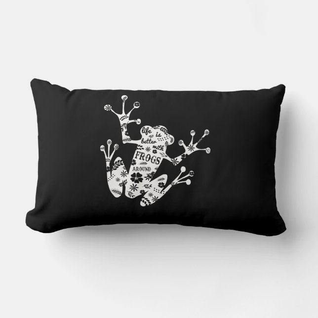 Froschgeschenk| I Liebe Frosch weiß Lendenkissen (Vorderseite)