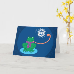 Froschgrußkarte für Snowflake Karte