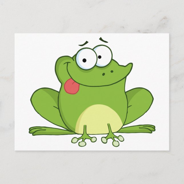 Froschkarikaturenzeichen, das seine Zunge verliert Postkarte (Vorderseite)