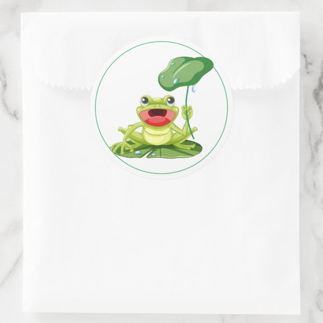 Froschkleber Runder Aufkleber (Tasche)