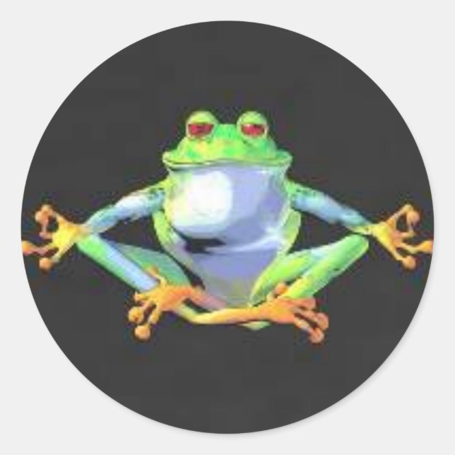 Froschkleber vermitteln runder aufkleber (Vorderseite)