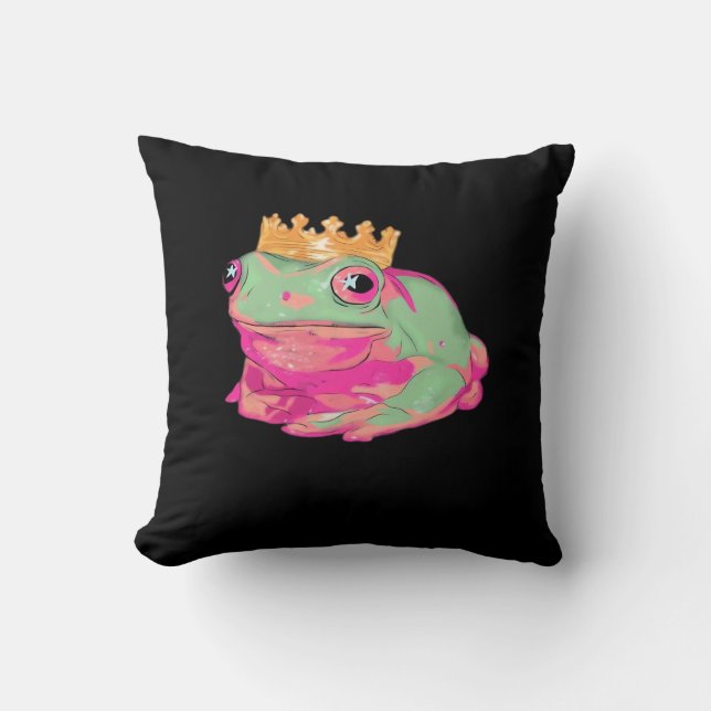 Froschkönig Funky Meme Klassischer Stil Kissen (Vorderseite)