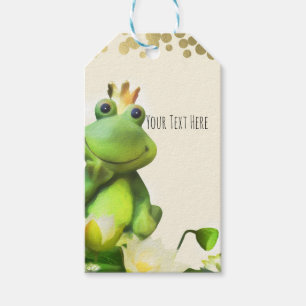 Froschkönig Grün & Gold Baby Shower Benutzerdefini Geschenkanhänger
