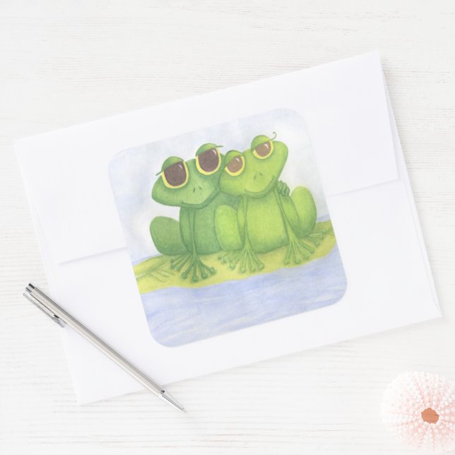 Froschliebhaber Quadratischer Aufkleber (Umschlag)