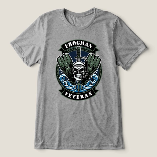 Froschmann-Veteran Tri-Blend Shirt (Design Vorderseite)