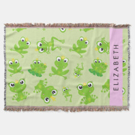 Froschmuster, grüne Frösche, Froschprinz, Ihr Name Decke