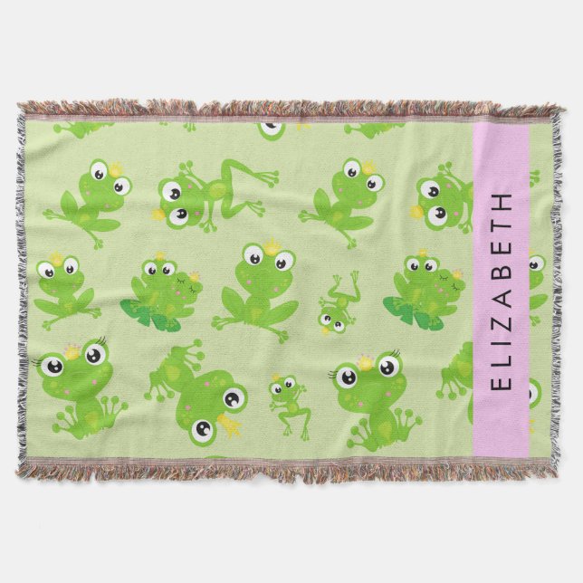 Froschmuster, grüne Frösche, Froschprinz, Ihr Name Decke (Vorderseite)