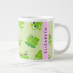 Froschmuster, grüne Frösche, Froschprinz, Ihr Name Jumbo-Tasse