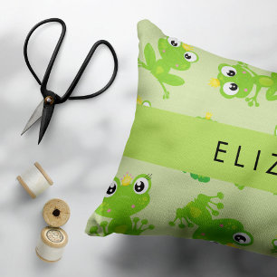 Froschmuster, grüne Frösche, Froschprinz, Ihr Name Kissenbezug