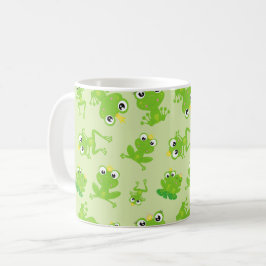 Froschmuster, Niedliche Frösche, grüne Frösche, Fr Kaffeetasse