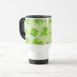 Froschmuster, Niedliche Frösche, grüne Frösche, Fr Reisebecher