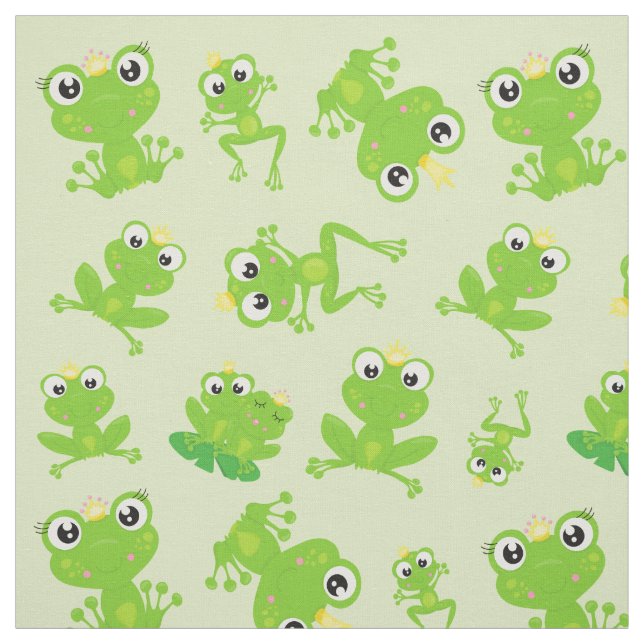 Froschmuster, Niedliche Frösche, grüne Frösche, Fr Stoff (Muster)