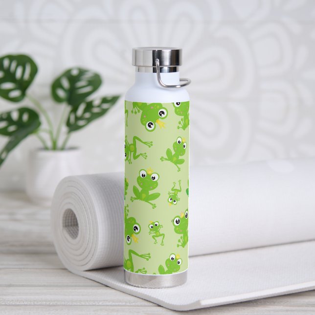 Froschmuster, Niedliche Frösche, grüne Frösche, Fr Trinkflasche (Yoga)