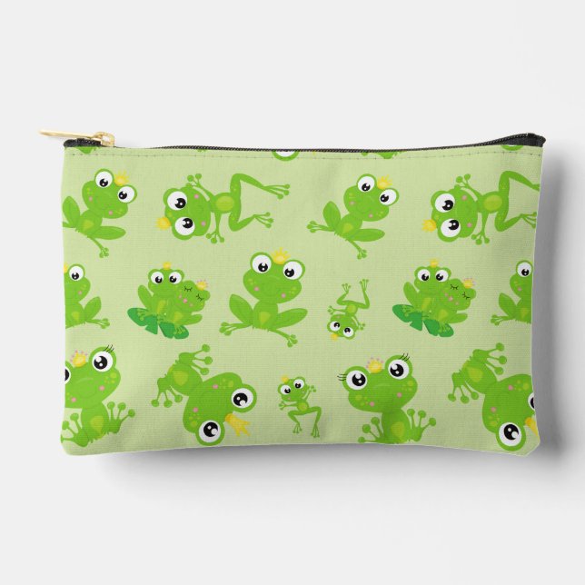Froschmuster, Niedliche Frösche, grüne Frösche, Fr Zubehörtasche (Vorderseite)