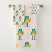 Froschmuster Pink & Green Niedlich Kids Handtuch S