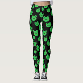 Froschmuster schwarze Leggings