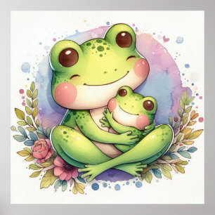 Froschmutter und Baby Poster