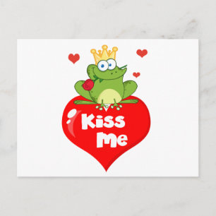 Froschprinz am roten Herzen Postkarte