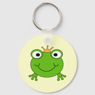 Froschprinz. Frosch lächeln mit einer Krone. Schlüsselanhänger