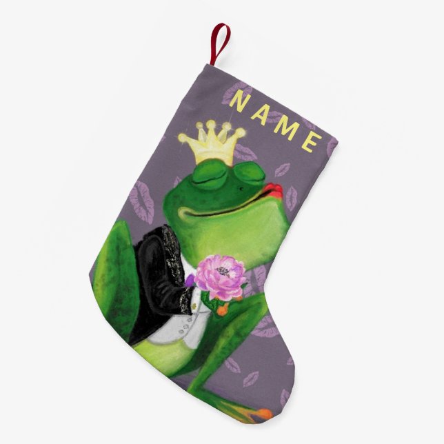Froschprinz Funny Christmas Strumpf Individuelle N Kleiner Weihnachtsstrumpf (Vorderansicht (hängend))