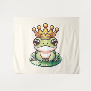 Froschprinz in Goldkrone Kinderzimmer-Saal Wandteppich