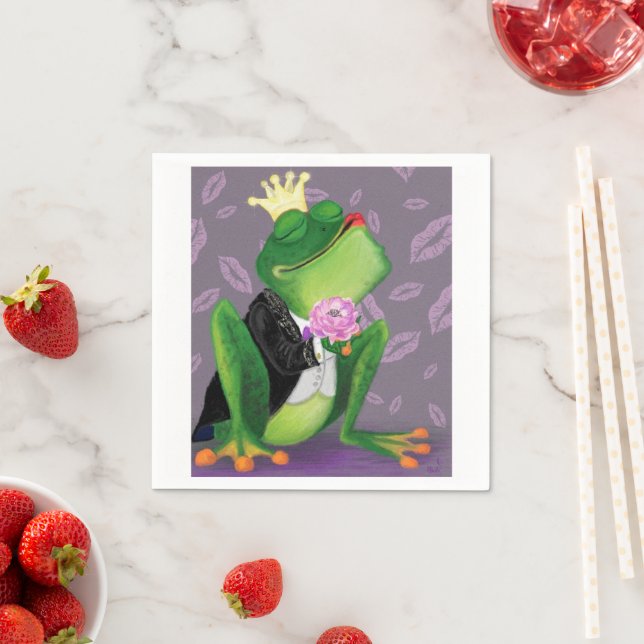 Froschprinz - Kiss - Funny Serviette (Beispiel)