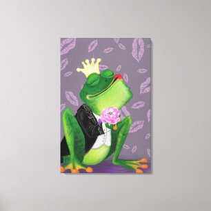 Froschprinz - Küsschen Leinwanddruck