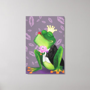 Froschprinz Küsschen Valentinstag Geschenk Leinwan Leinwanddruck
