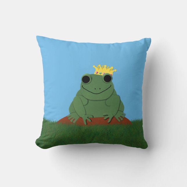 Froschprinz mit Krone Kissen (Vorderseite)