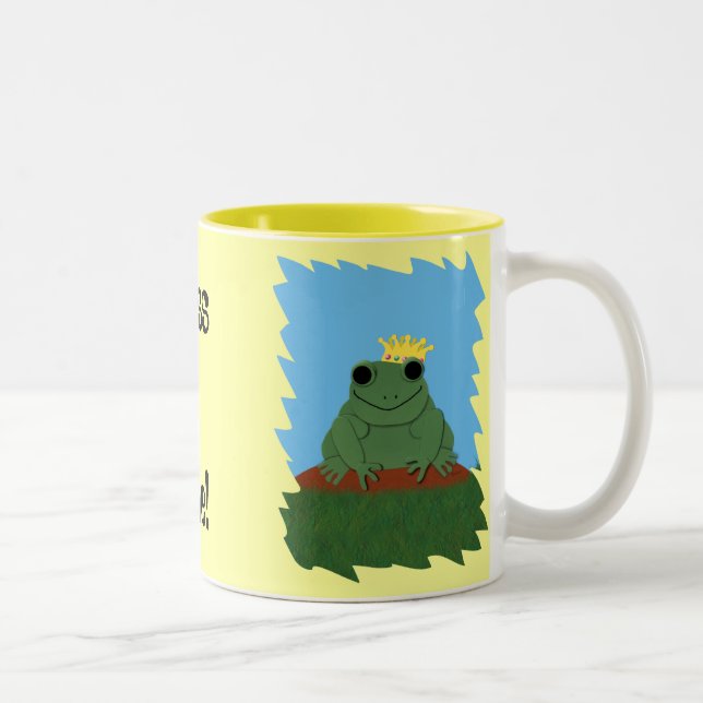 Froschprinz mit Krone Zweifarbige Tasse (Rechts)