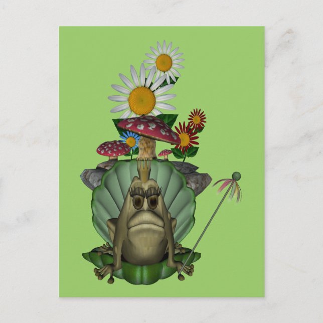 Froschprinzess auf der Niedlichen Postkarte Throne (Vorderseite)