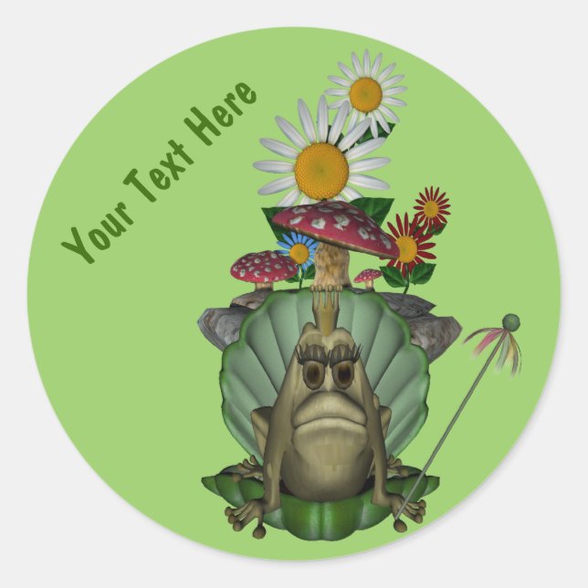 Froschprinzessin auf Throne Niedlicher Aufkleber (Vorderseite)