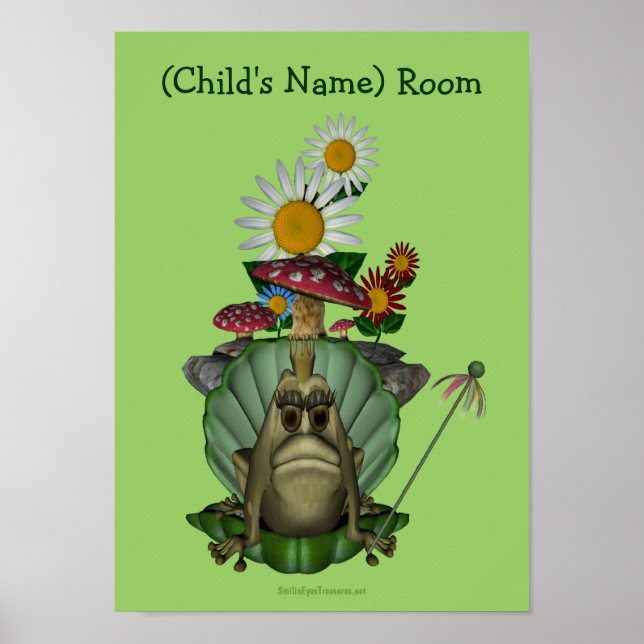 Froschprinzessin Kids Room Personalisiert Wall Pos Poster (Vorne)
