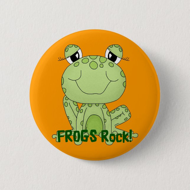 Froschprodukte der Liebe "niedliche Frösche" Button (Vorderseite)