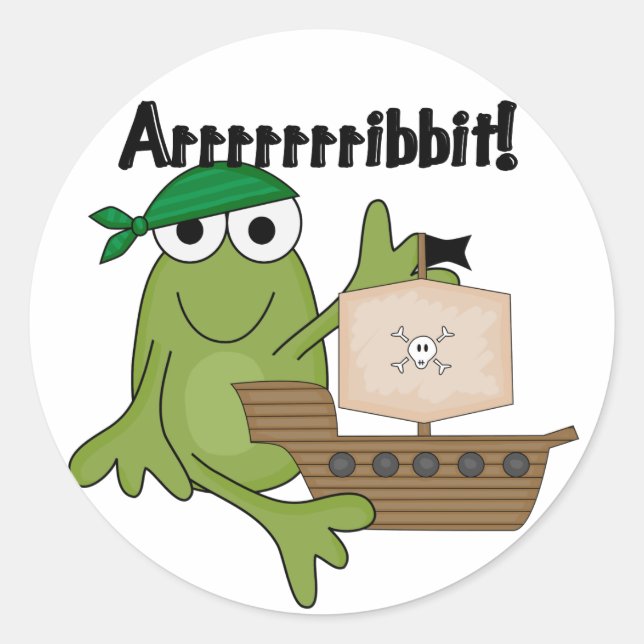 Froschraub-Piratenhemden und Geschenke Runder Aufkleber (Vorderseite)