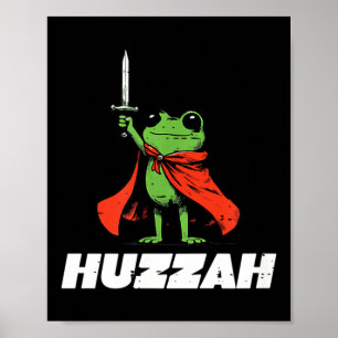 Froschritter Schwert Huzzah Mittelalter Lustiges M Poster