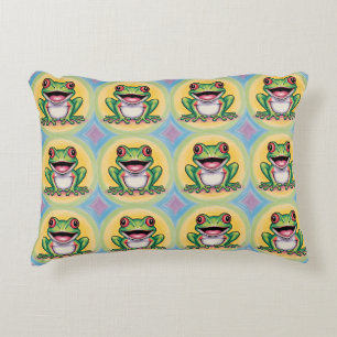 Froschs sanftes Lächeln Dekokissen