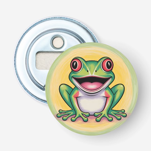 Froschs sanftes Lächeln Flaschenöffner (Vorderseite)