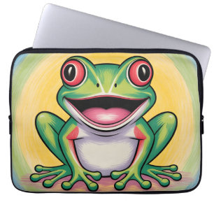 Froschs sanftes Lächeln Laptopschutzhülle