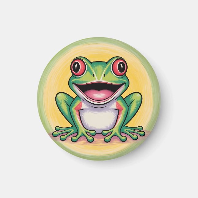 Froschs sanftes Lächeln Magnet (Vorne)