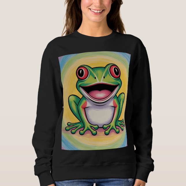 Froschs sanftes Lächeln Sweatshirt (Vorderseite)