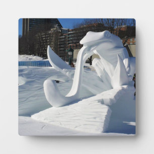 Froschskulptur, Quebec, Kanada Fotoplatte