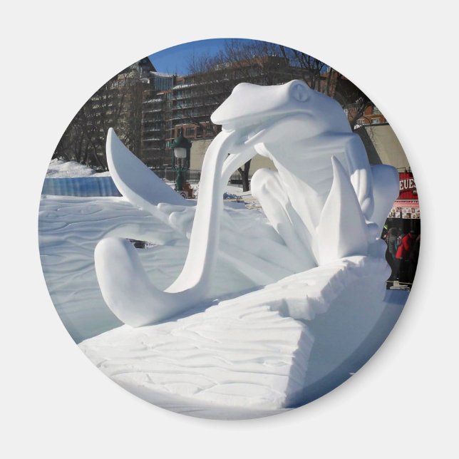 Froschskulptur, Quebec, Kanada Magnet (Vorne)