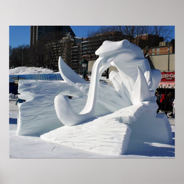 Froschskulptur, Quebec, Kanada Poster (Vorne)