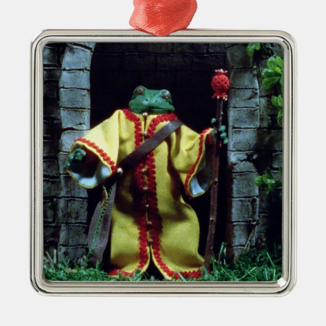 Froschsorzerin aus Bluttee und rotem String Ornament Aus Metall (Vorne)