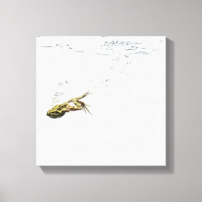 Froschspringen und tauchen ins Wasser Leinwanddruck (Vorderseite)