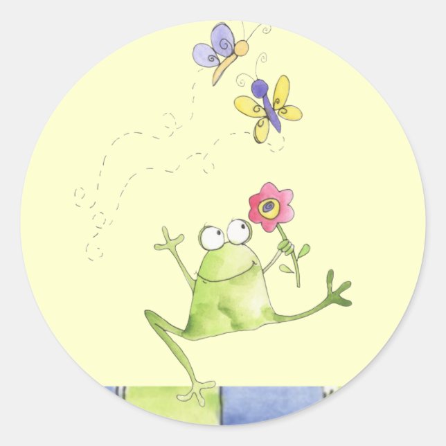 Froschsticker Runder Aufkleber (Vorderseite)