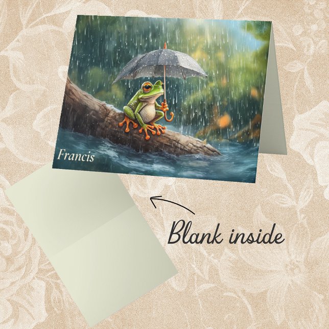 Froschstraffung für den Whimscial Cotattecore (Whimsical woodland cottagecore frog rainy day aesthetic note cards custom name personalized teacher )