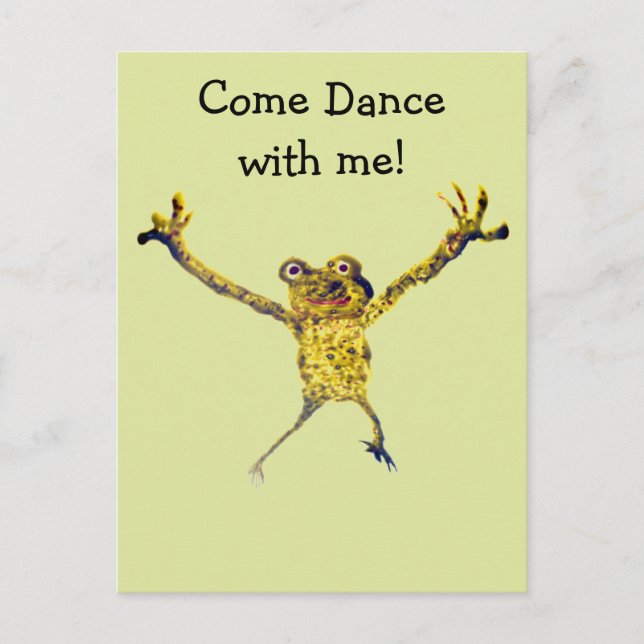 Froschtanz Funny Animal Art Postkarte (Vorderseite)